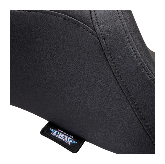 Drag Specialties Performance Predator 2-Up Seat For Harley Touring 2008-2025 Black Diamond Stitch / Automotive Grade Vinyl With Backrest Receiver