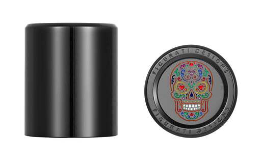 Figurati Designs Docking Hardware Covers For Harley Black / Long Sugar Skull