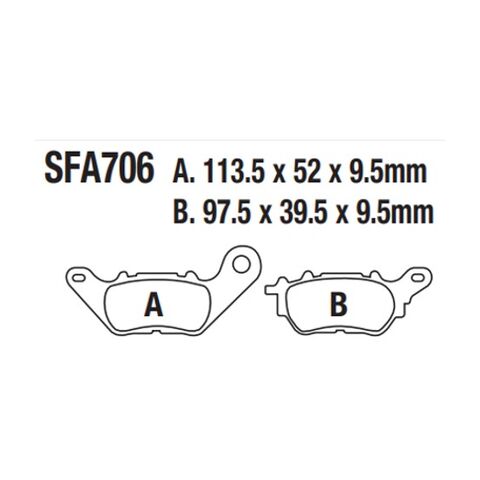 EBC SFA706 Organic Rear Brake Pads