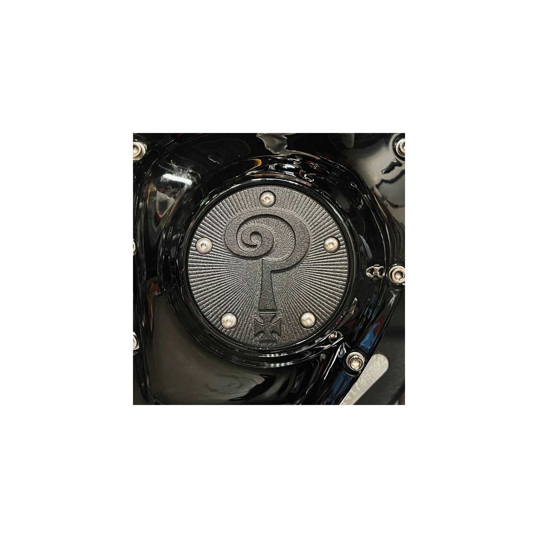 Indian Larry Motorcycles Question Mark Logo 5 Hole Points Cover For Ha