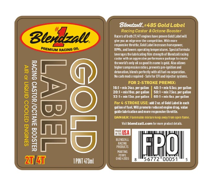 Blendzall 485 Gold Label Octane Booster (16 OZ) - RevZilla