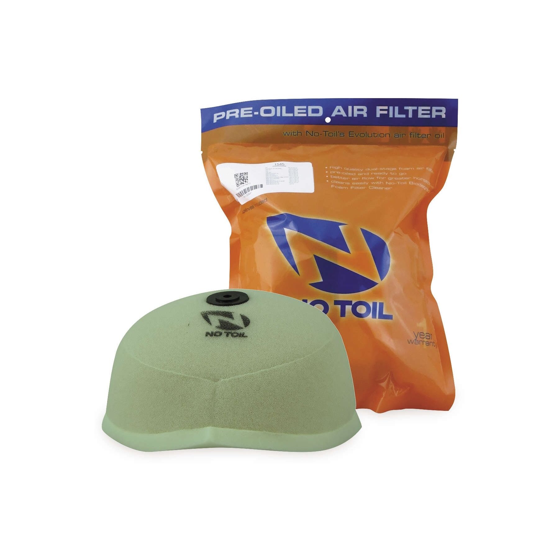 No Toil Pre Oiled Air Filter Kawasaki KX250 / KX250X / KX450 / KX450X 