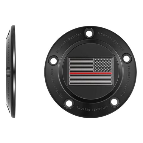Figurati Designs Red Line Flag Timing Cover For Harley