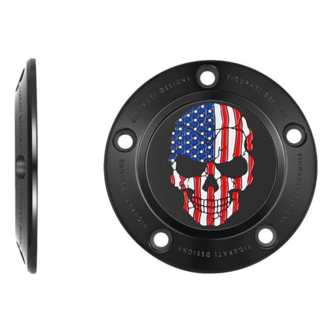 Figurati Designs Flag Skull Timing Cover For Harley