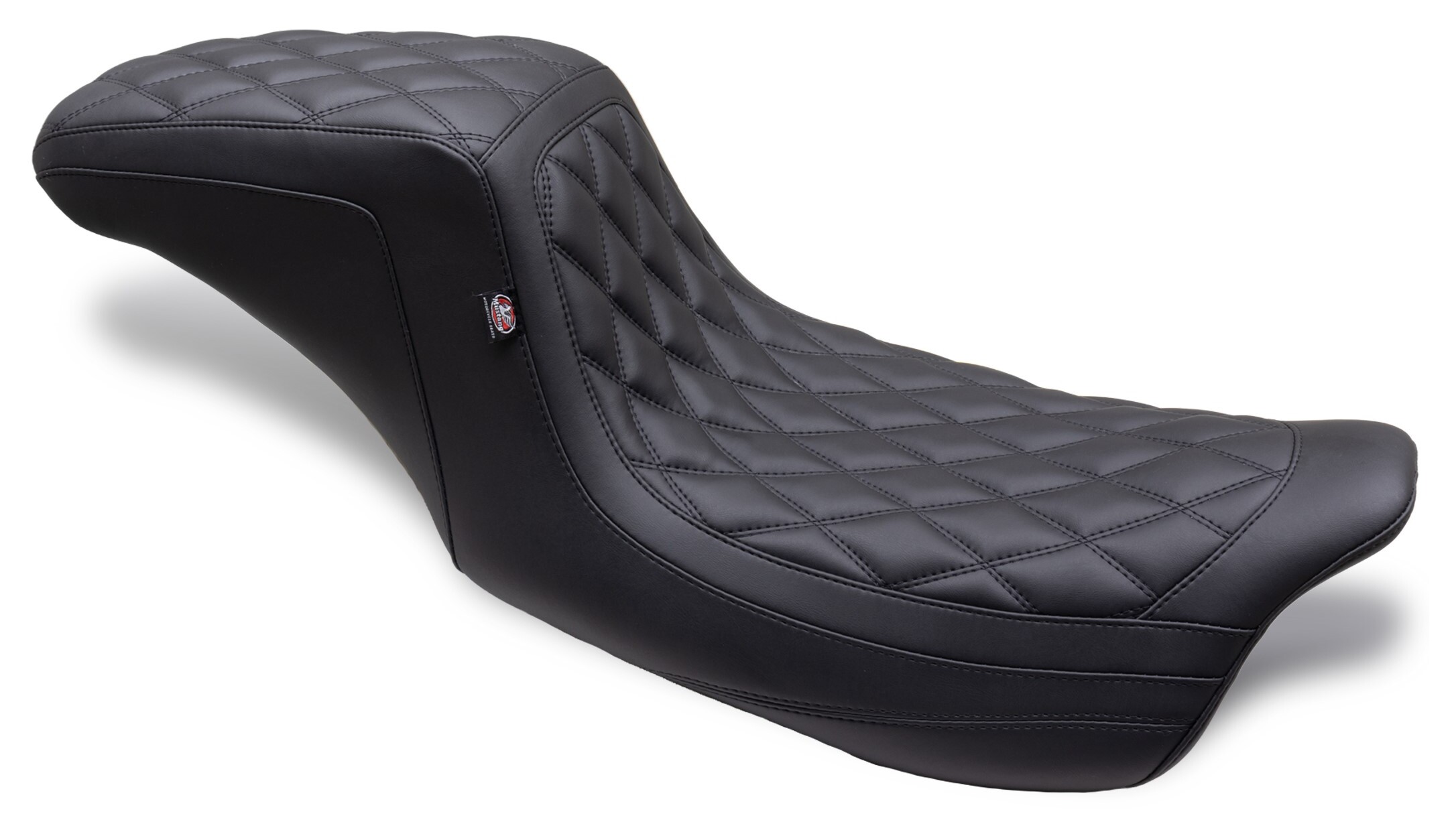 Mustang Squareback Double-Diamond Stitch Seat For Harley Touring 2008-2025 Diamond Stitch / Black