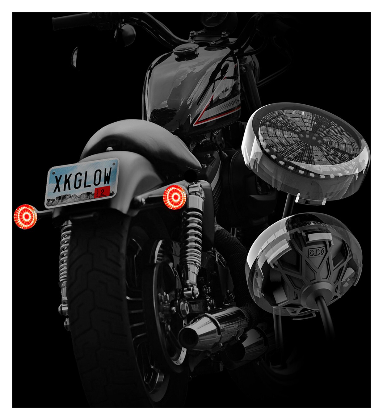 XKGLOW Pro Series Mototurnz 1157 Flat Style Rear Turn Signals For