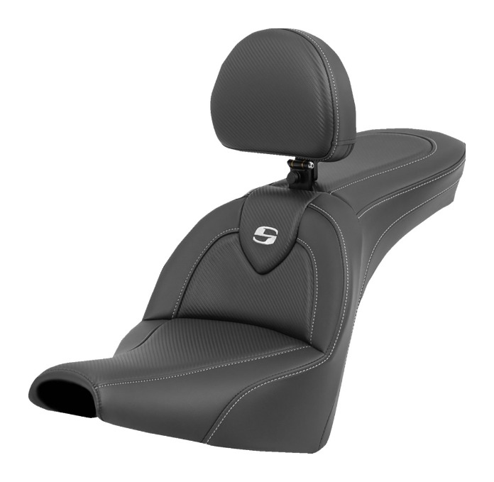 Saddlemen Roadsofa CF Carbon Fiber 2Up Seat For Harley FXLR/S/ST