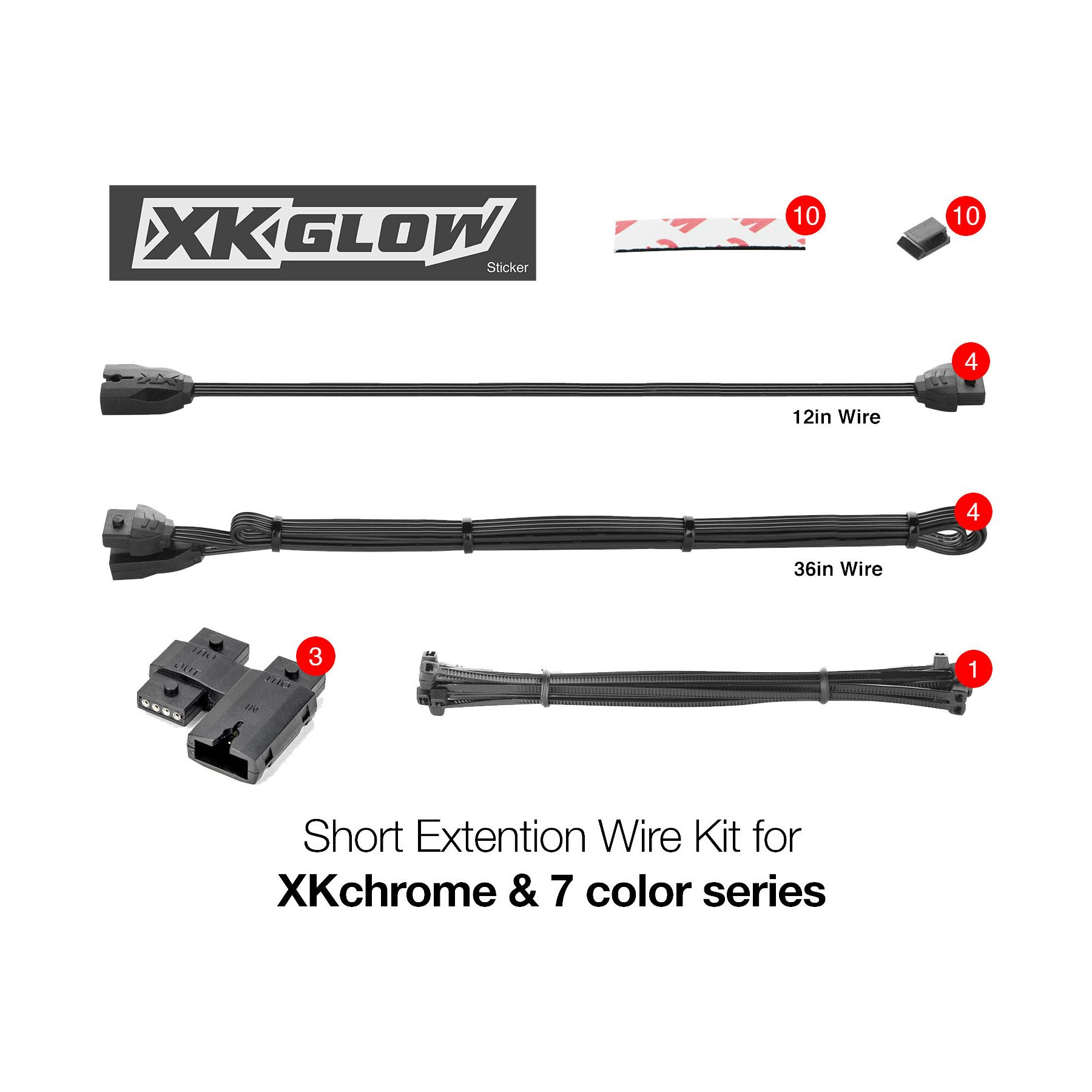 XKGLOW Moto Extension Wire Kit