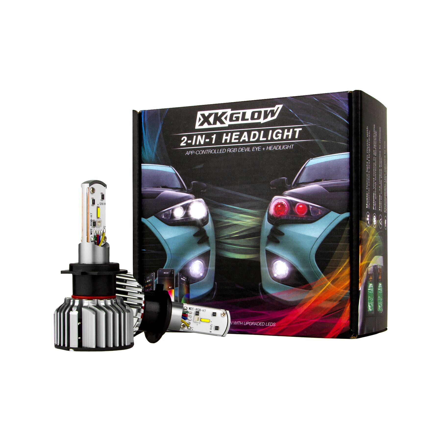 XKGLOW 2-in-1 RGB H4 LED Headlight Bulb Kit