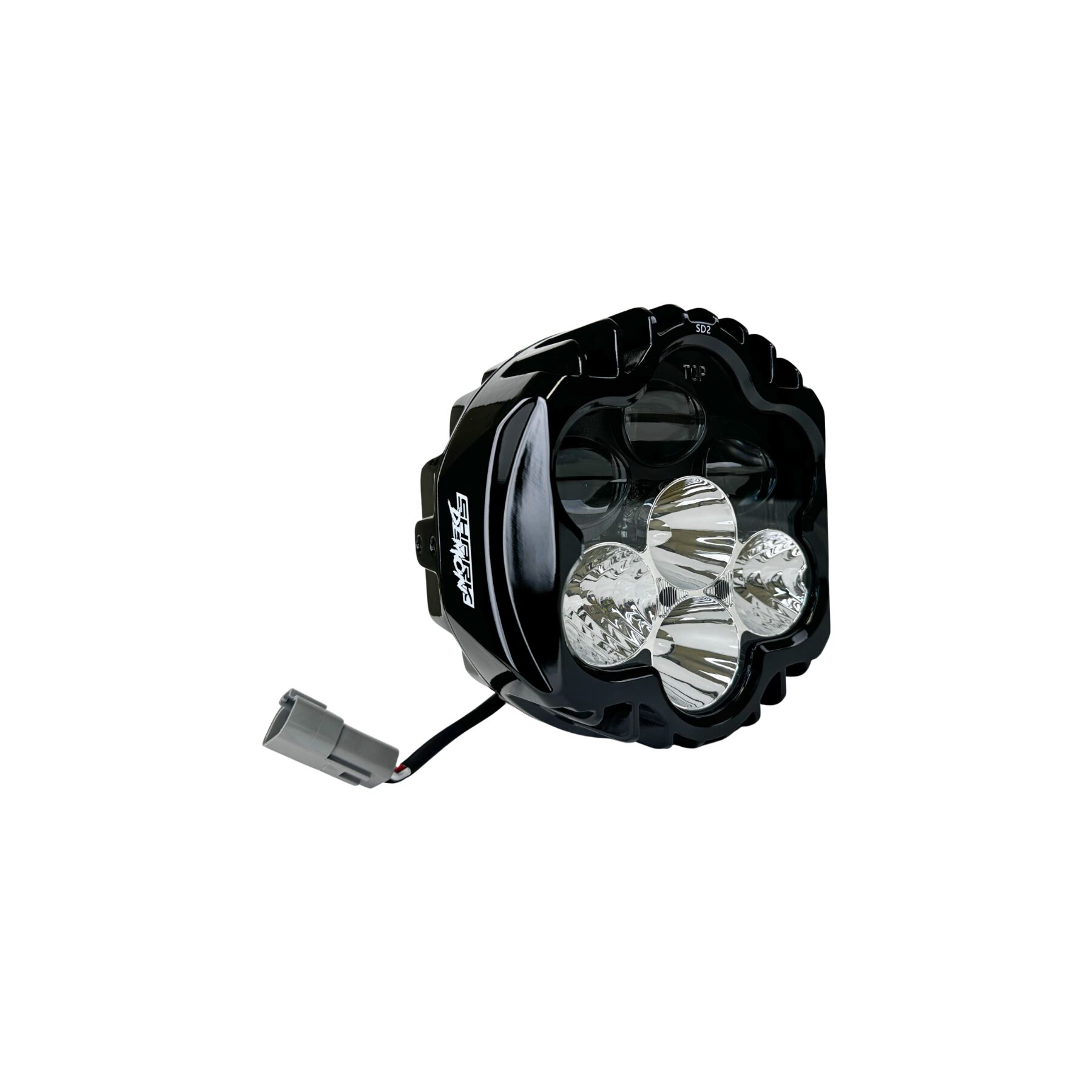 Custom Dynamics 5 3/4 Shark Demon 2 Headlight With Pedestal Mount