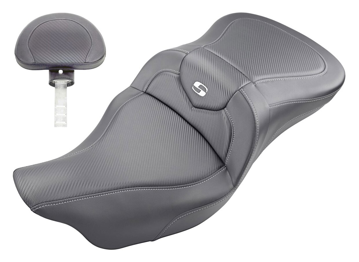 Saddlemen Roadsofa CF Carbon Fiber 2-Up Seat For Harley Touring 2008-2025 Extended Reach / With Backrest