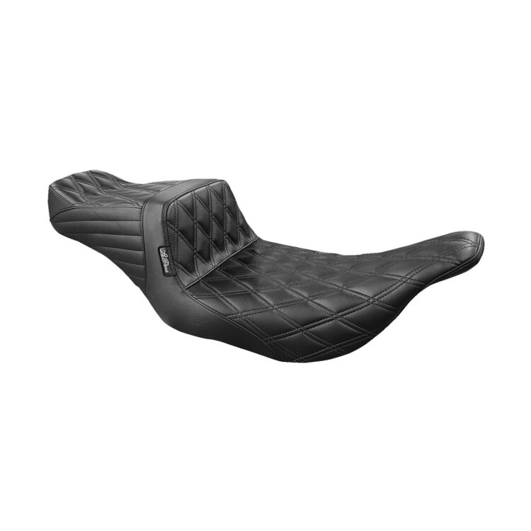 Le Pera TailWhip Double Diamond Stitch 2-Up Seat For Harley FLHX / FLHR 1997-2007