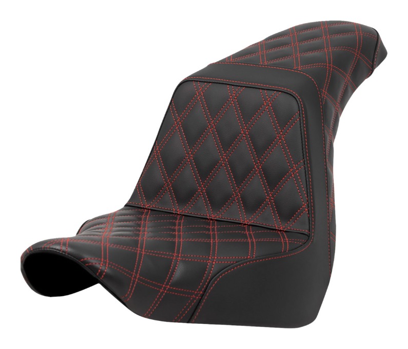 Saddlemen Step-Up LS Lattice Stitch Seat For Harley Softail FXLR/S / FLSB 2018-2025 Full Lattice Stitch LS / Red Stitch