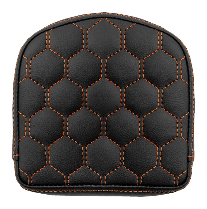 Saddlemen HC Honeycomb Sissy Bar Pad For Harley Orange Stitch Short