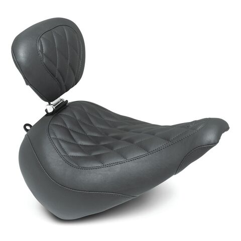 Mustang Wide Tripper Diamond Solo Seat For Harley Softail Fat Boy 2018-2026