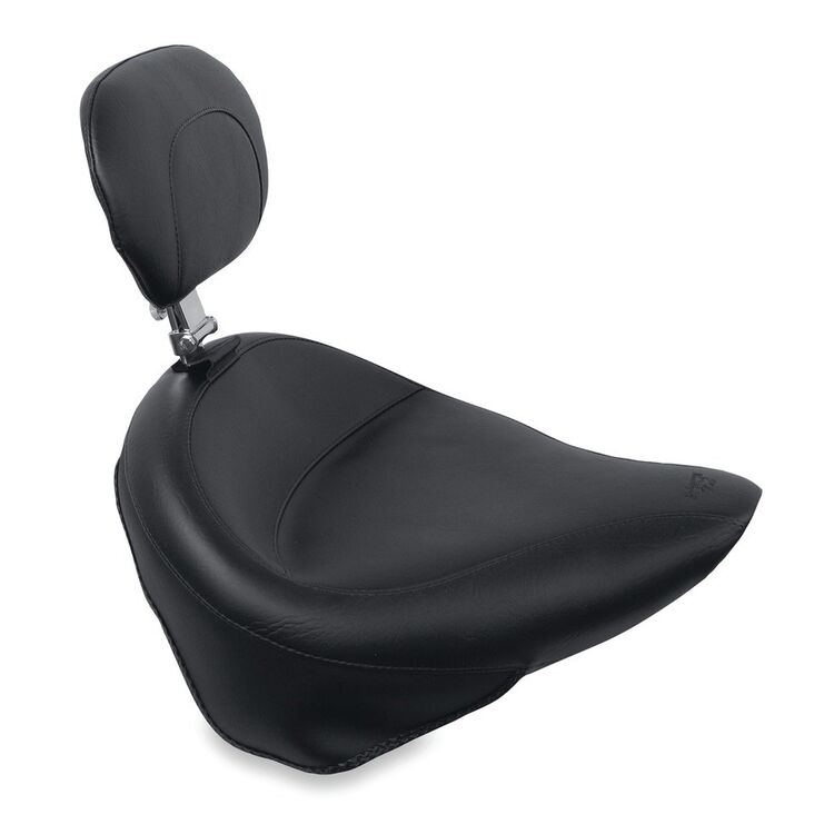 Mustang Wide Touring Solo Seat For Harley Softail With 150mm Rear Tire 2000-2015 Studded w/ Conchos Without Backrest