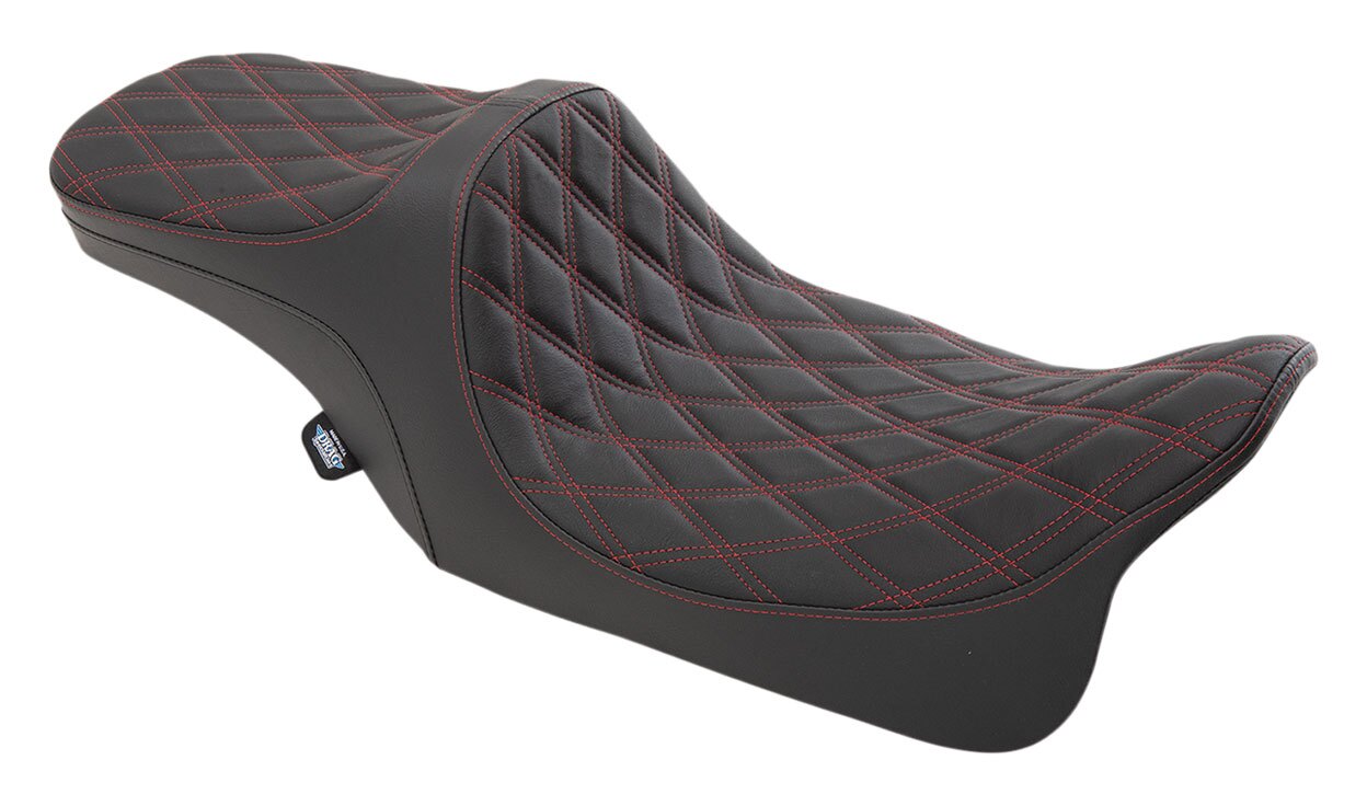 Drag Specialties Predator III 2-Up Seat For Harley FLHR / FLHX 1997-2007 Double Diamond / Red Stitch 2-Up