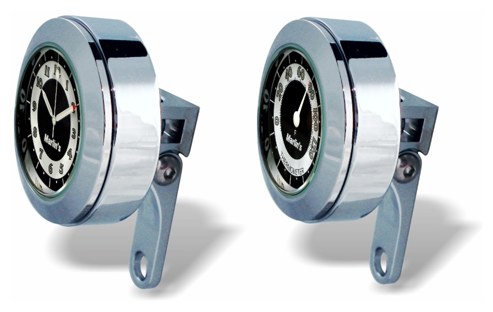 Marlin's Twin Pack Clock And Thermometer Set Fahrenheit Thermometer and Clock