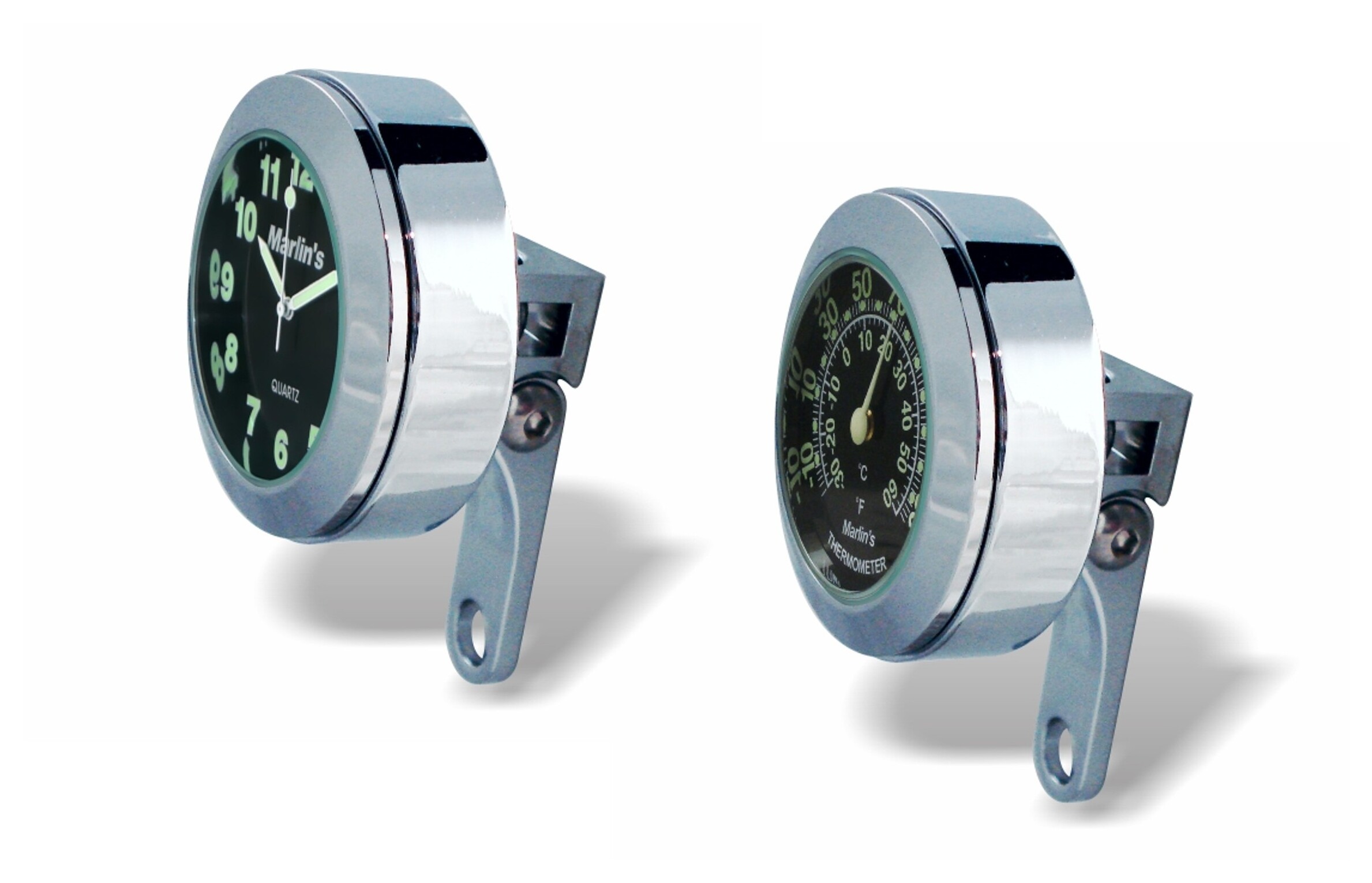 Marlin's Twin Pack Clock And Thermometer Set Fahrenheit Thermometer and Clock