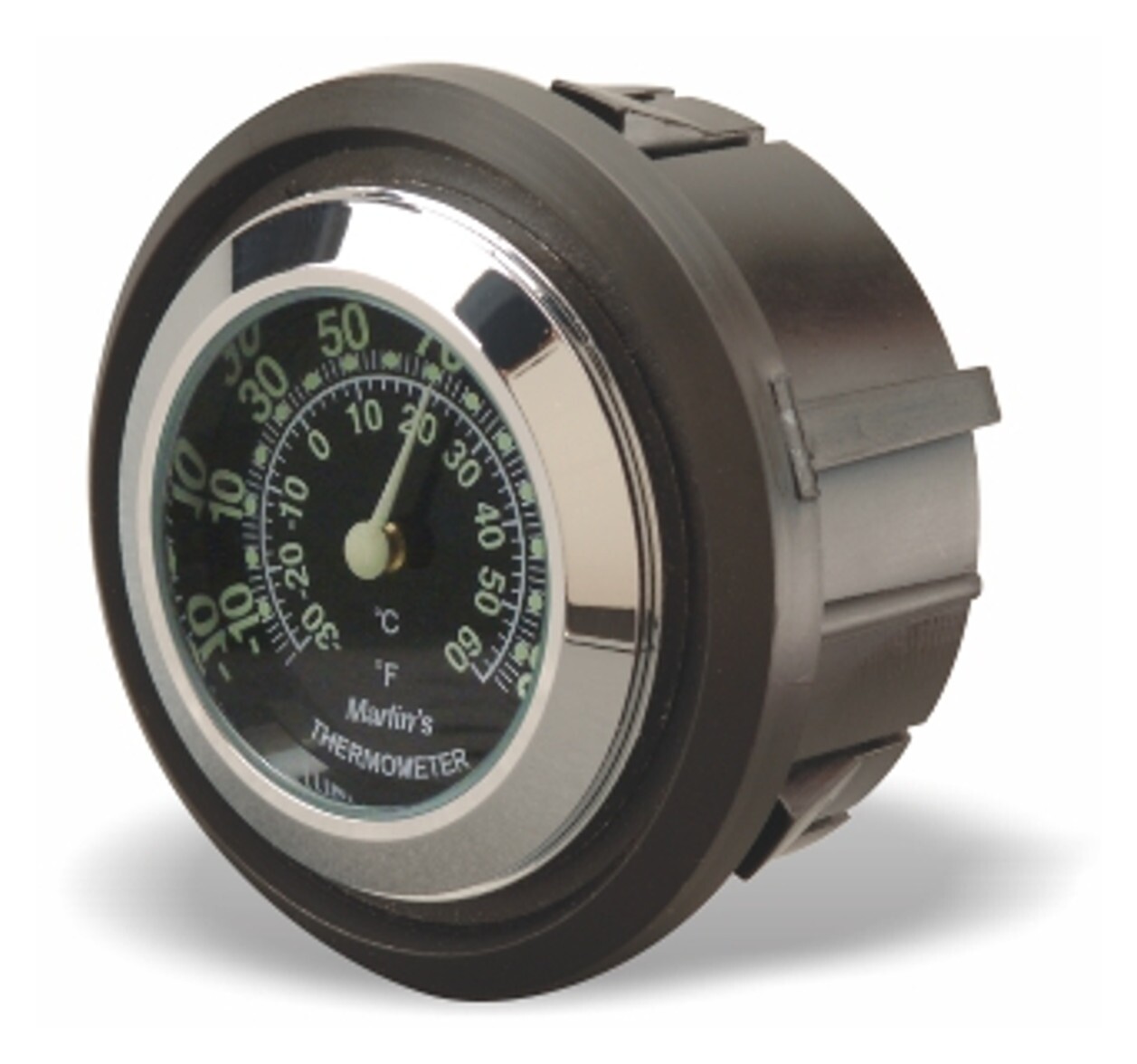 Marlin's Clock And Thermometer Inserts For Harley Touring 1996-2013 Traditional Black Thermometer (Fahrenheit /Small Celsius Scale)