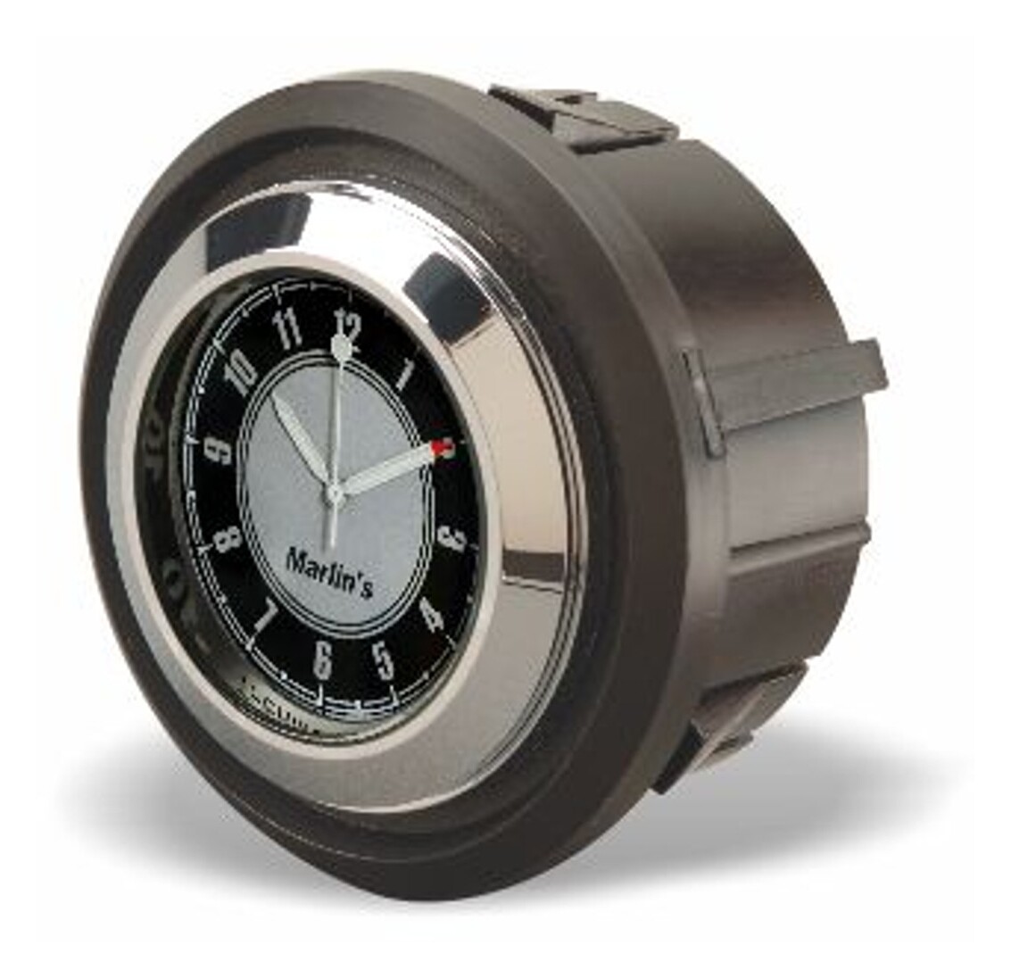 Marlin's Clock And Thermometer Inserts For Harley Touring 1996-2013 Classic Black / Silver Clock
