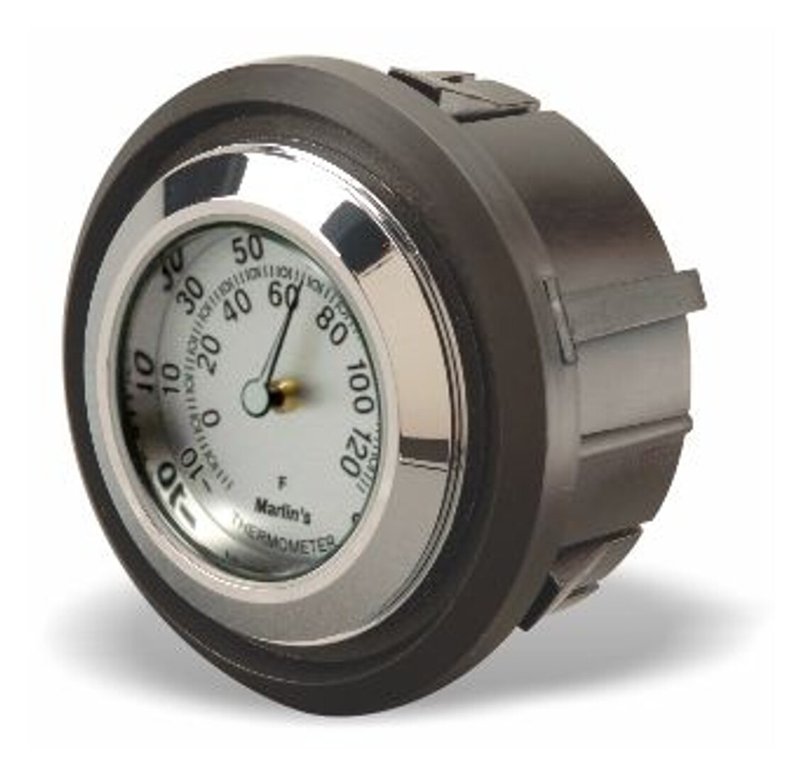 Marlin's Clock And Thermometer Inserts For Harley Touring 1996-2013 Brushed Aluminum Thermometer (Fahrenheit Scale)