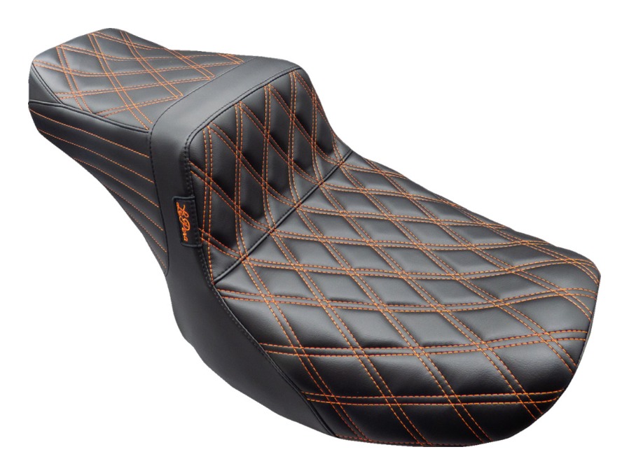 Le Pera TailWhip Double Diamond Stitch 2-Up Seat For Harley FLHX