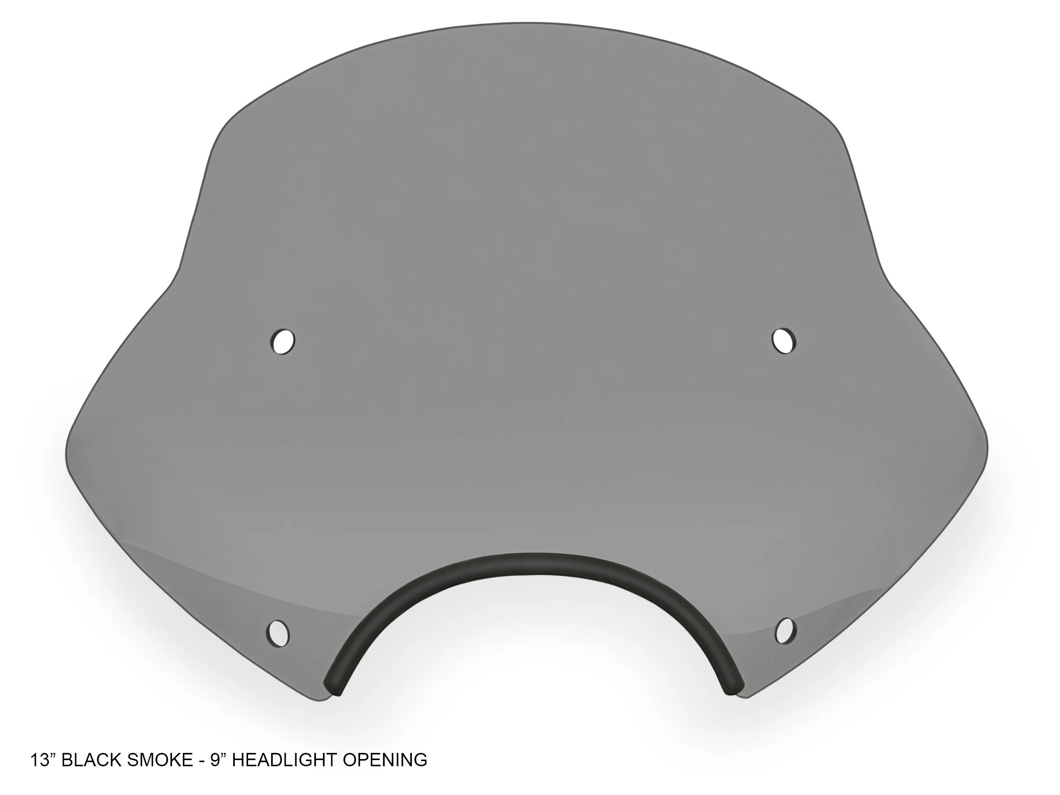 Memphis Shades Speed Demon Sportshield Black Smoke / 9" Headlight 17" Height