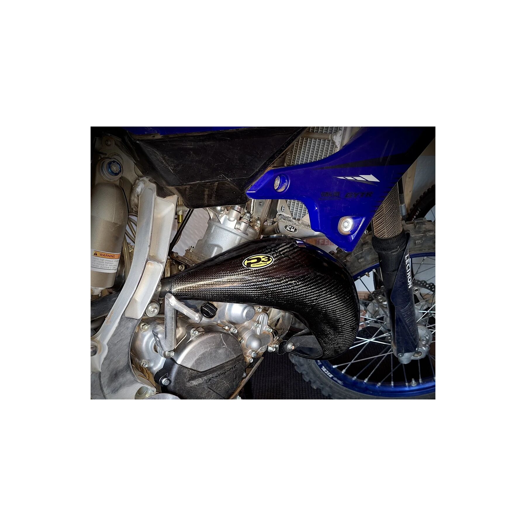 P3 Carbon Fiber Pipe Guard Yamaha YZ125 / YZ125X 2022-2026