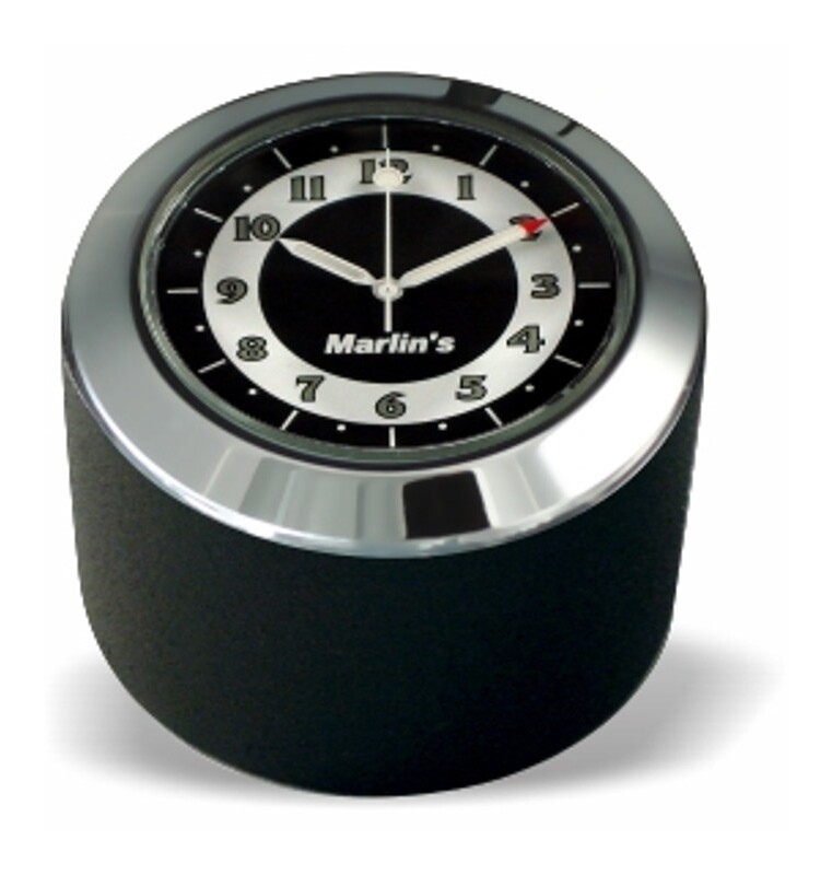 Marlin's Fork Stem Cover Clock / Thermometer For Harley FX / FXD / FXR / XL 1971-2009 Retro Black / White Clock