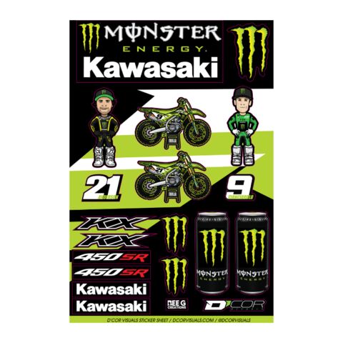 D'COR Visuals Monster Energy Kawasaki Bee G Creations Decal Sheet