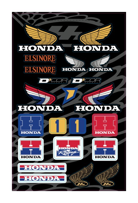 D'COR Visuals Retro Honda Decal Sheet - RevZilla