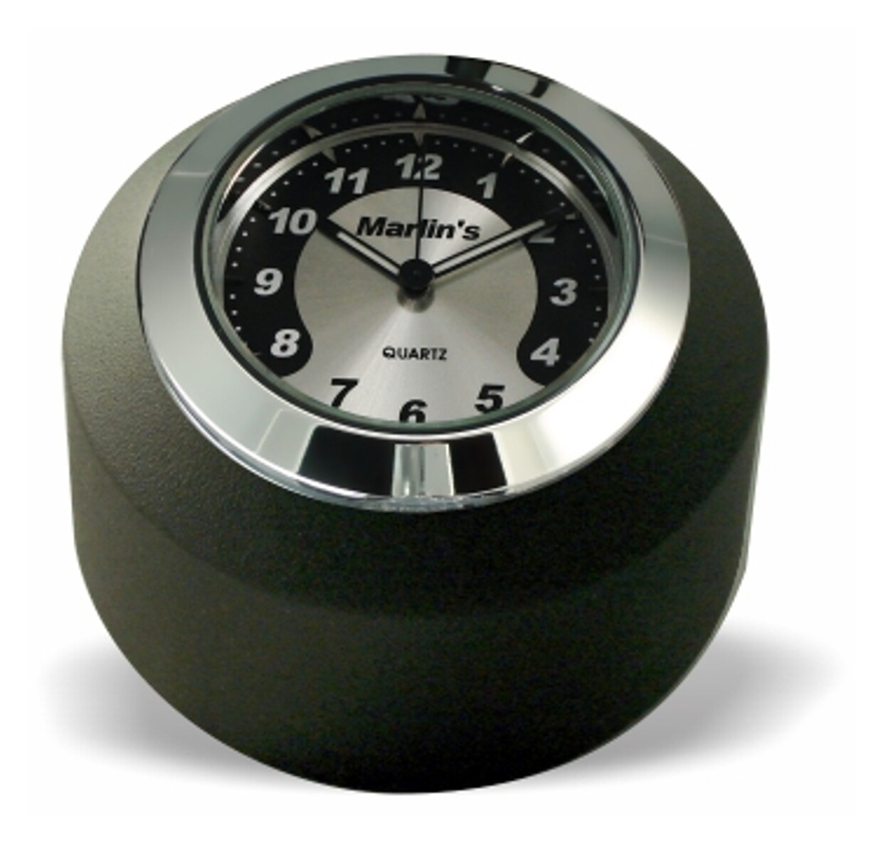 Marlin's Fork Stem Cover Clock / Thermometer For Harley Dyna / Softail / V-Rod 1984-2017 Horseshoe Black / Silver Clock