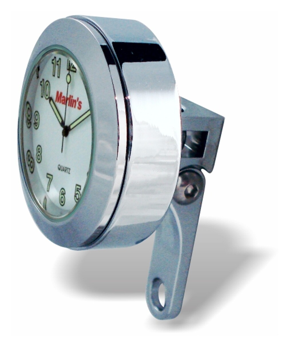Marlin's Perch Mount Clock / Thermometer For Harley Big Twin / Sportster / V-Rod 1982-2025 N/A