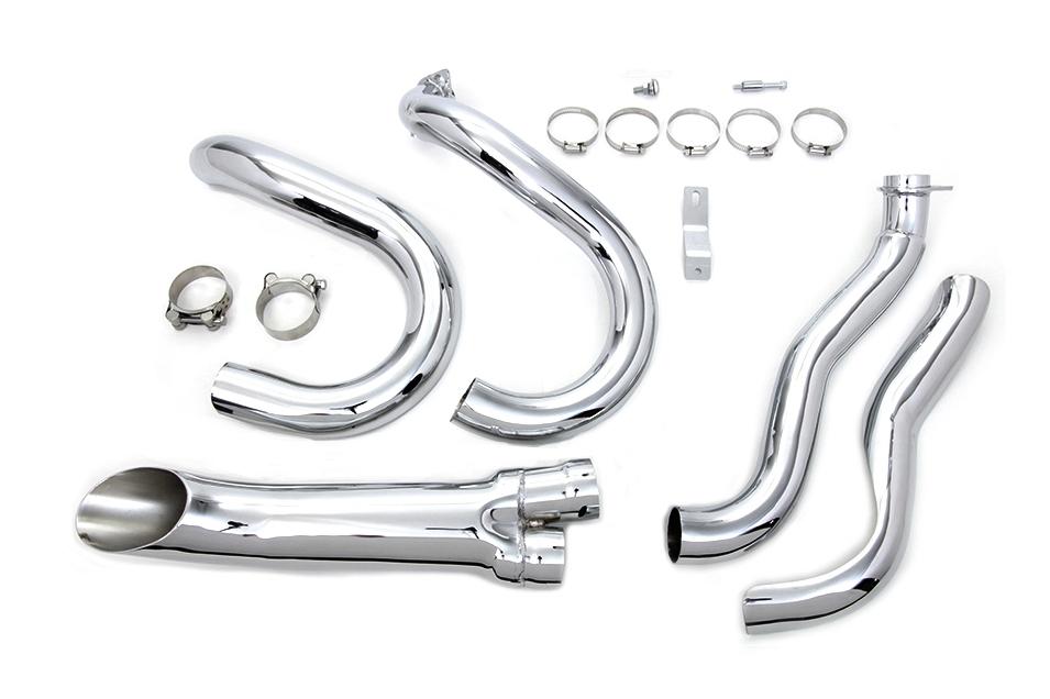 V-Twin Mfg. 2 Into 1 Exhaust Header Set For Harley FL / FX