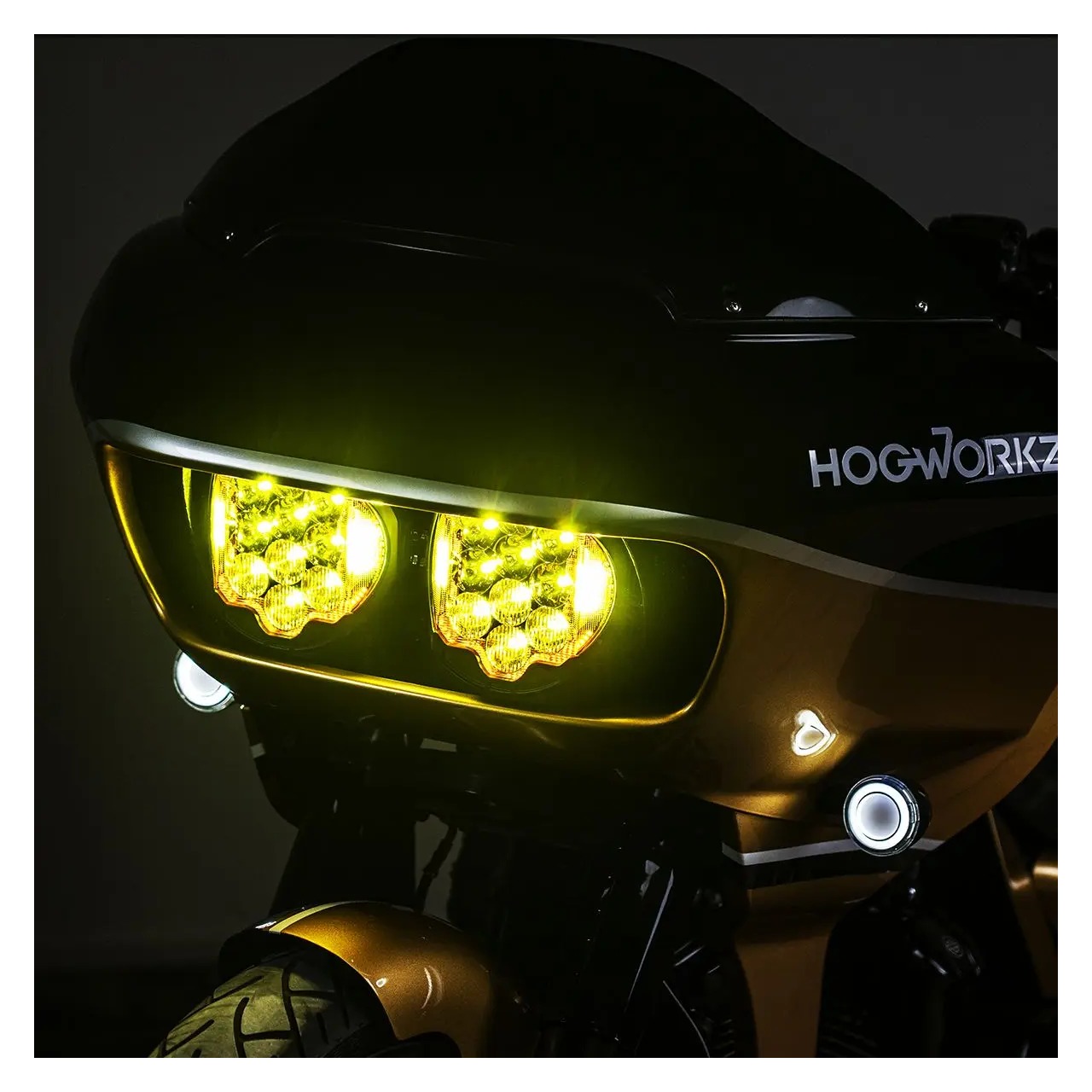 HogWorkz Goldtooth Performance LED Headlight For Harley Road Glide