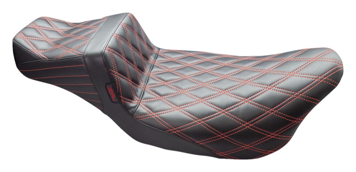 Le Pera TailWhip Double Diamond Stitch 2-Up Seat For Harley Touring 2008-2025 Standard