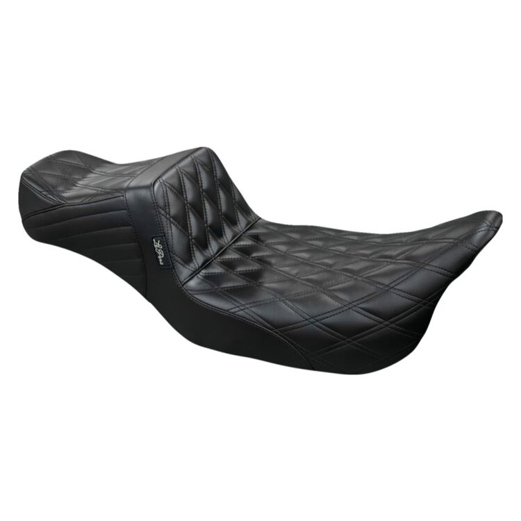 Le Pera TailWhip Double Diamond Stitch 2-Up Seat For Harley Touring 2008-2025 Daddy Long Legs