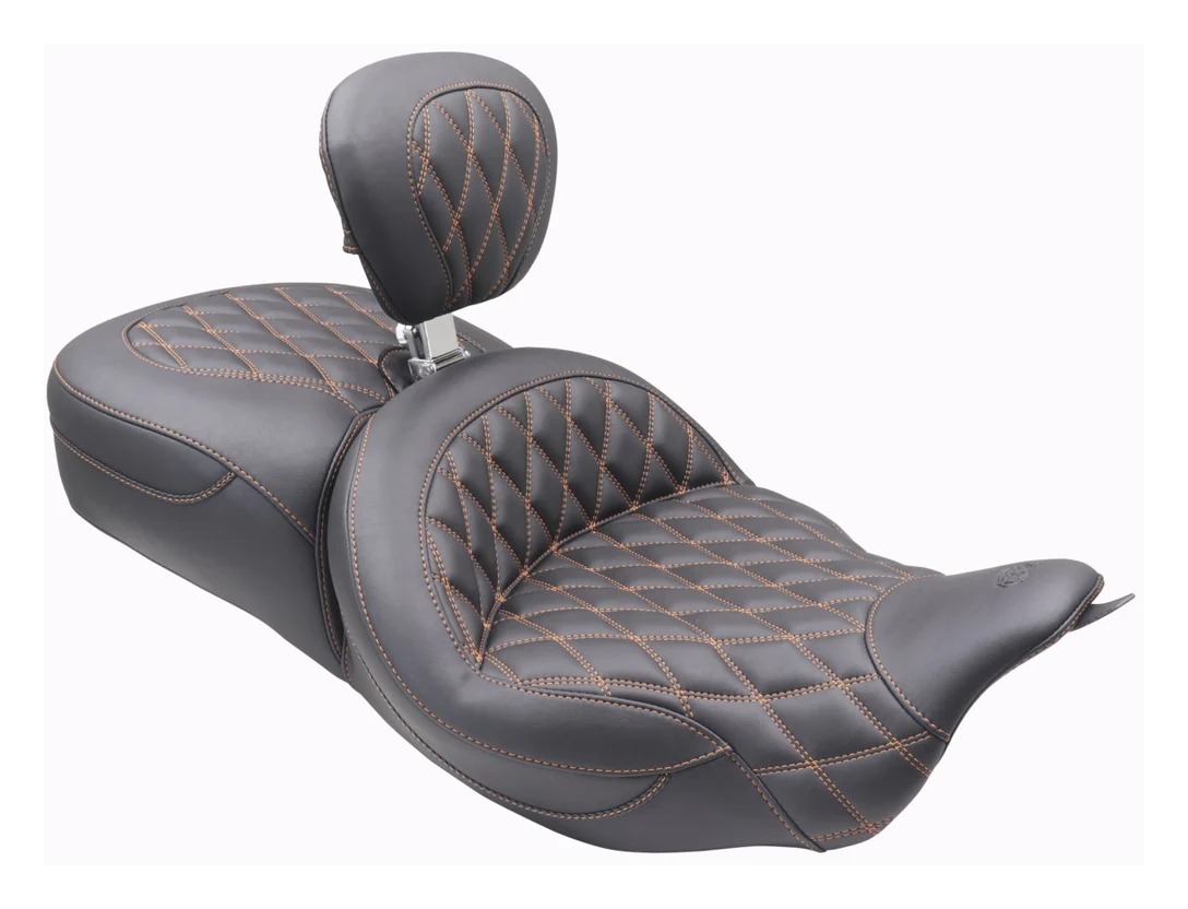 Mustang Super Touring Double Diamond Seat For Harley Touring 2008
