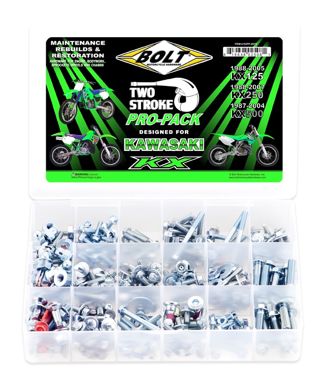 313pc KAWASAKI KX DIRT BIKE BOLT KIT FOR KX65 KX85 KX125 KX250 - Foto 2