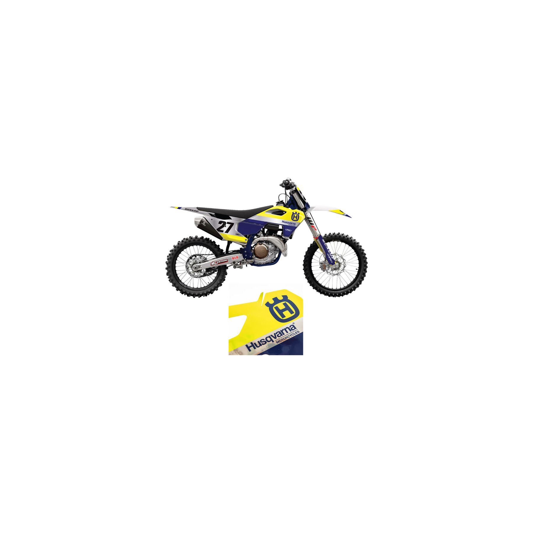Factory Effex Candy Chrome Shroud / Airbox Graphics Kit Husqvarna 125c