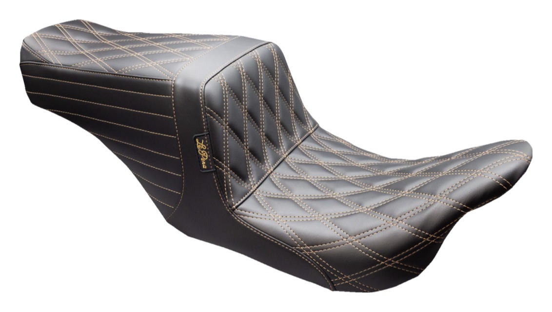Le Pera TailWhip Double Diamond Stitch 2-Up Seat For Harley Touring 2008-2025 Standard