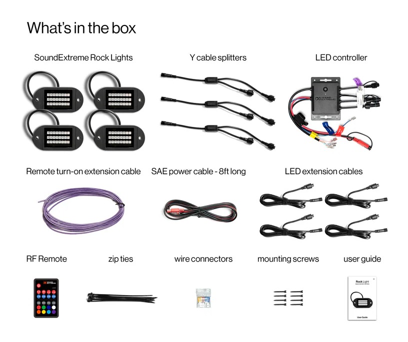 ECOXGEAR Extreme LED Rock Lights 4 Pack Plus Controller