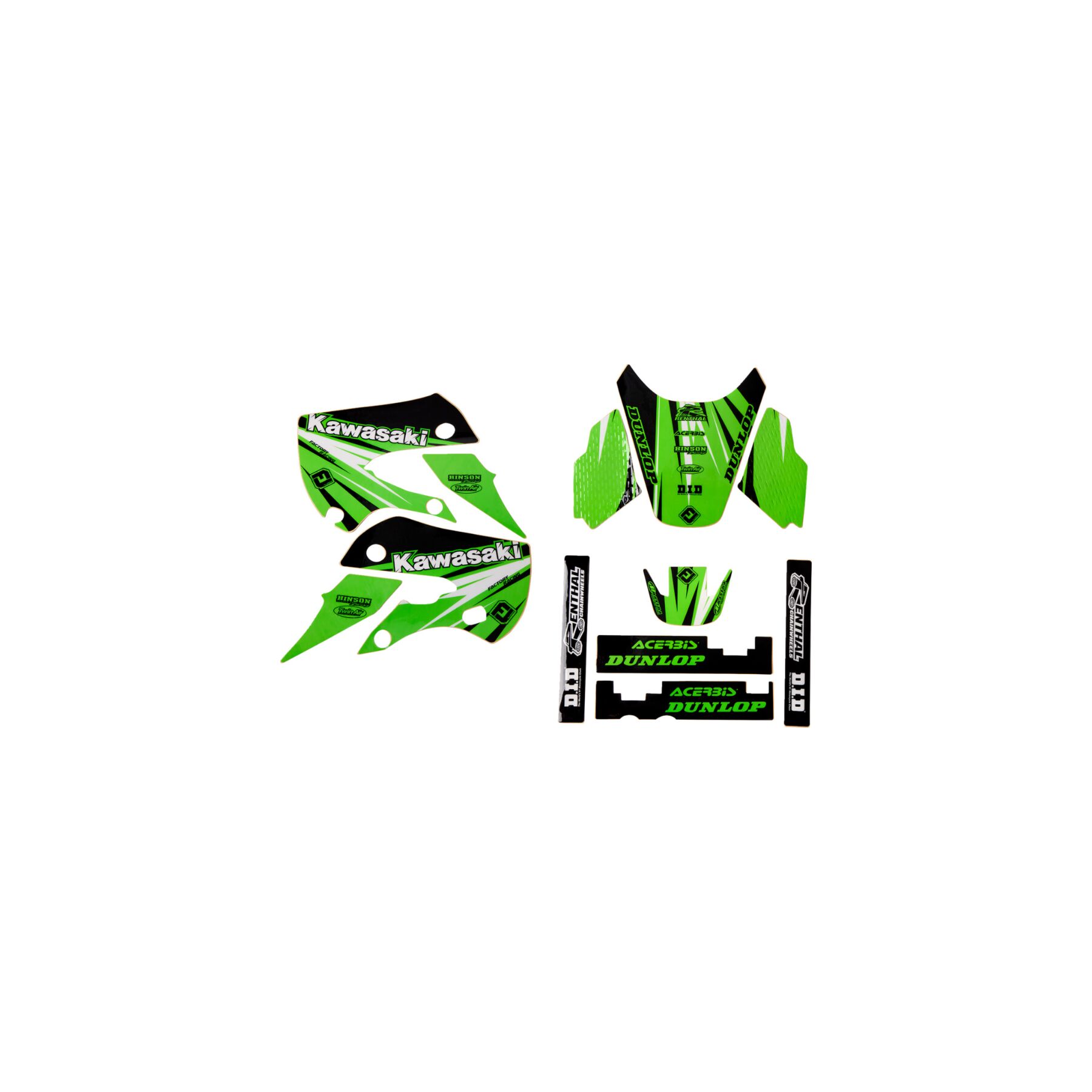 FLU Designs PTS 6 Restyle Graphics Kit Kawasaki KX125 / KX250 2003-200