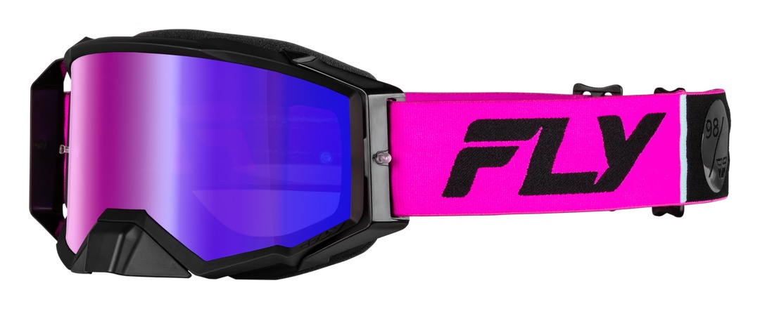 Fly Racing Zone Pro Goggles Iridescent Red Mirror/Smoke