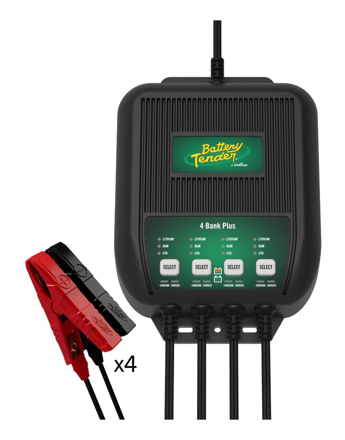 Battery Tender 4 Bank 1.25 Amp 12V Battery Charger - RevZilla