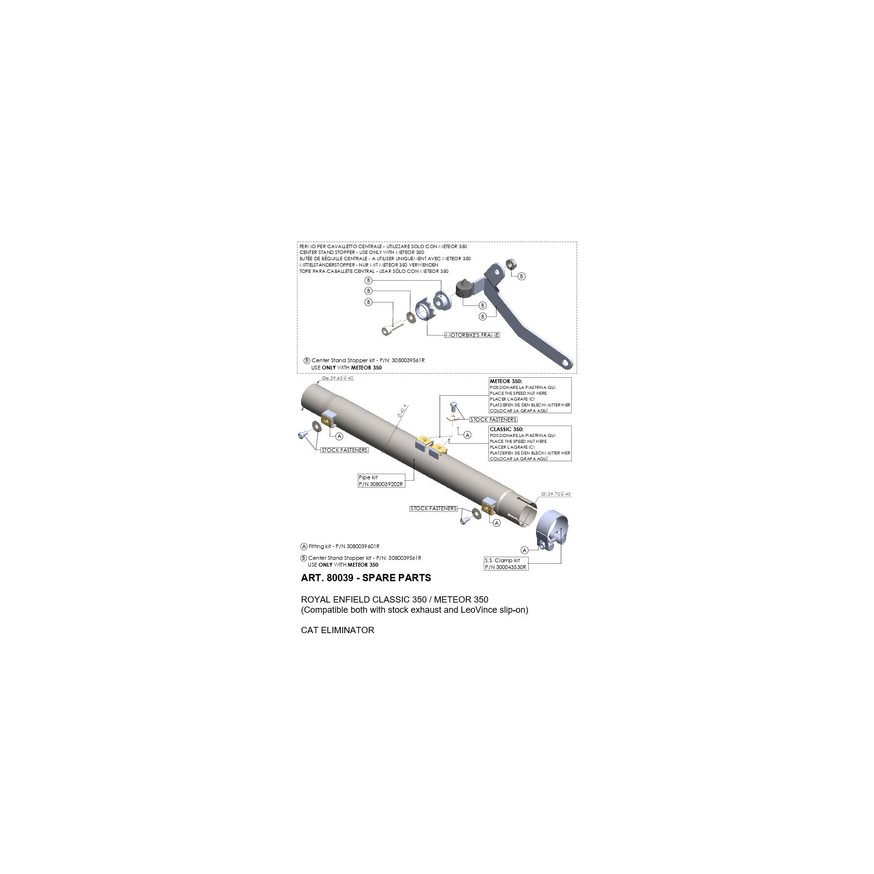 LeoVince Link Pipe Royal Enfield Classic / Meteor 350 2021-2024