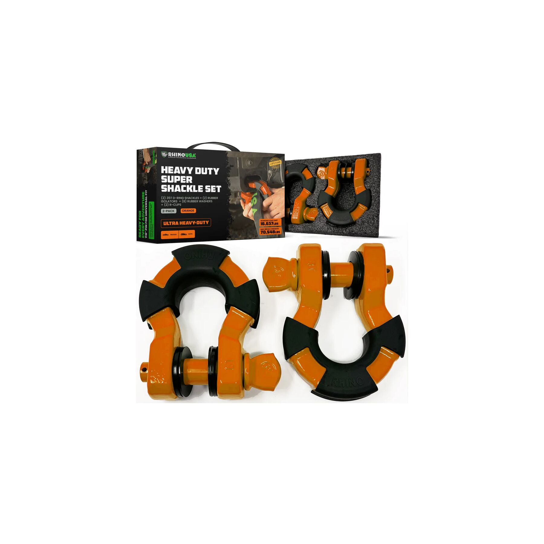 Rhino USA 8-Ton Super Shackle