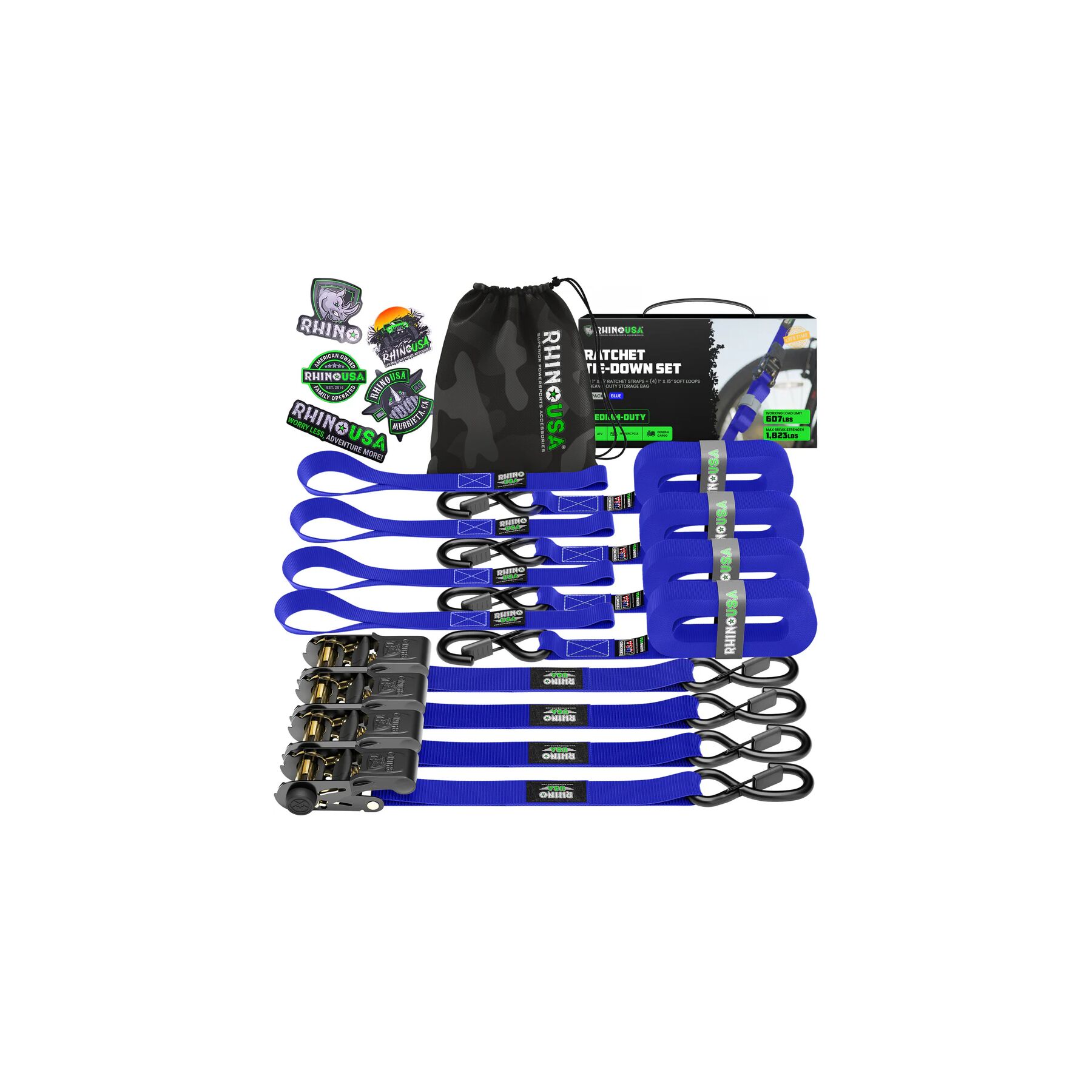 Rhino USA Medium Duty Ratchet Tie-Downs