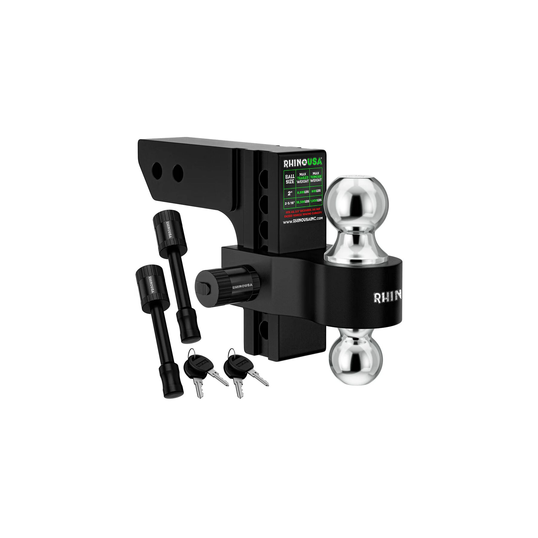 Rhino USA 2 Receiver Heavy Duty Drop Hitch